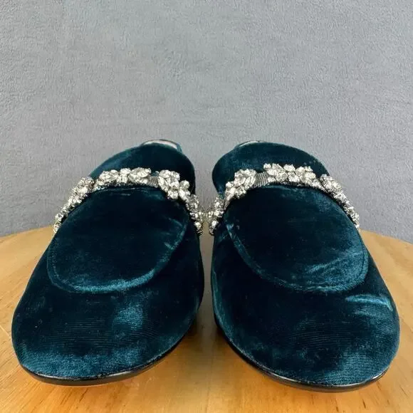 Ivanka Trump Velvet Loafers W/ Rhinestones Slip On Flats Women’s Size 9M US - Picture 2 of 8